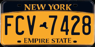 NY license plate FCV7428