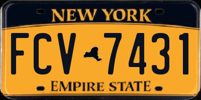 NY license plate FCV7431