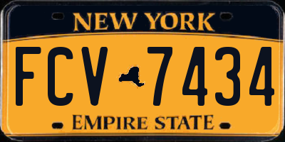 NY license plate FCV7434
