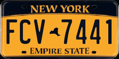 NY license plate FCV7441