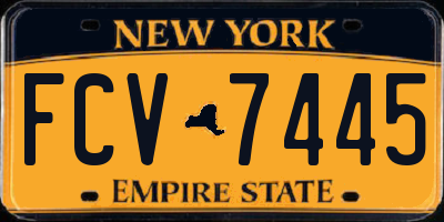 NY license plate FCV7445