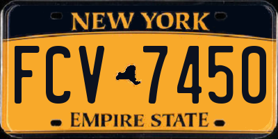 NY license plate FCV7450