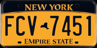 NY license plate FCV7451