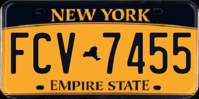 NY license plate FCV7455