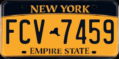 NY license plate FCV7459