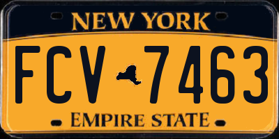 NY license plate FCV7463