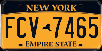 NY license plate FCV7465