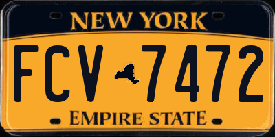 NY license plate FCV7472