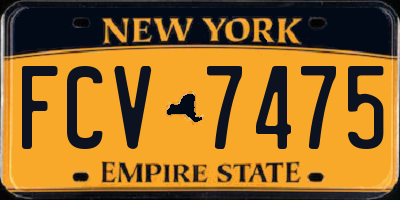 NY license plate FCV7475