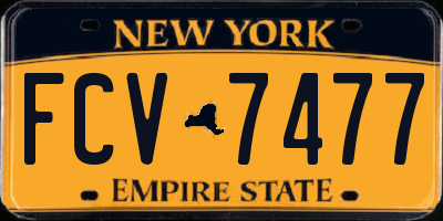 NY license plate FCV7477