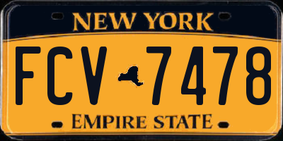 NY license plate FCV7478