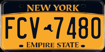 NY license plate FCV7480