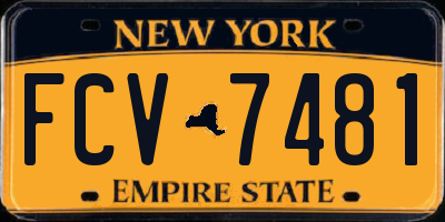 NY license plate FCV7481