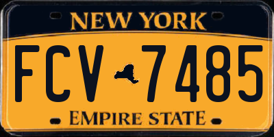 NY license plate FCV7485
