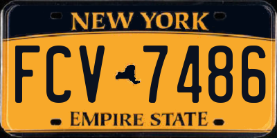 NY license plate FCV7486