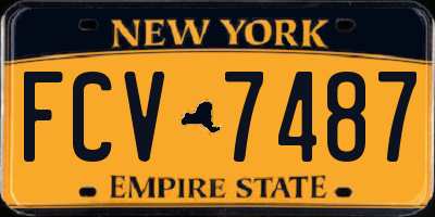 NY license plate FCV7487