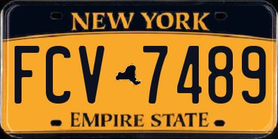 NY license plate FCV7489