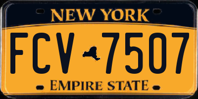 NY license plate FCV7507