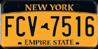 NY license plate FCV7516