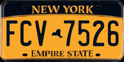 NY license plate FCV7526