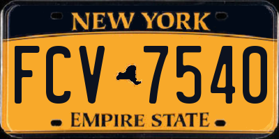 NY license plate FCV7540