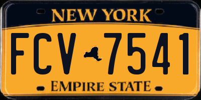 NY license plate FCV7541