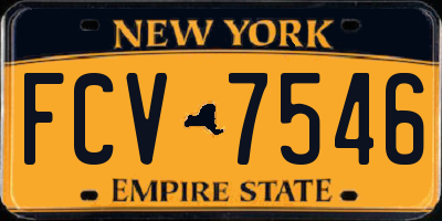 NY license plate FCV7546