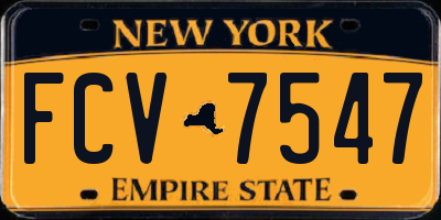 NY license plate FCV7547