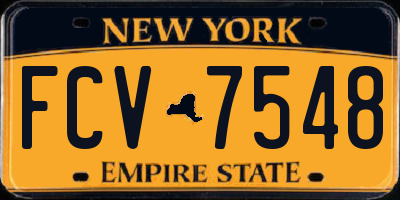 NY license plate FCV7548