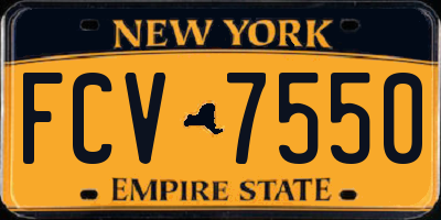NY license plate FCV7550