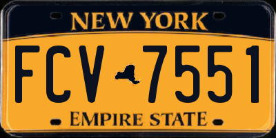 NY license plate FCV7551