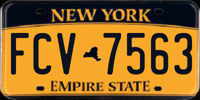 NY license plate FCV7563