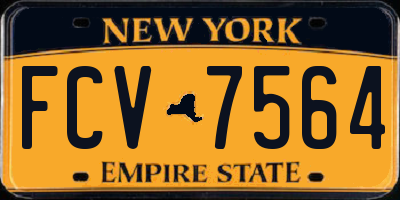 NY license plate FCV7564