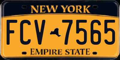NY license plate FCV7565