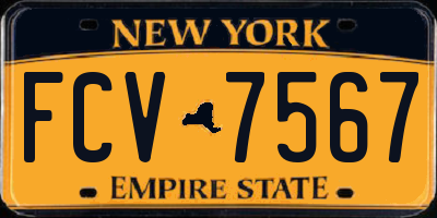 NY license plate FCV7567