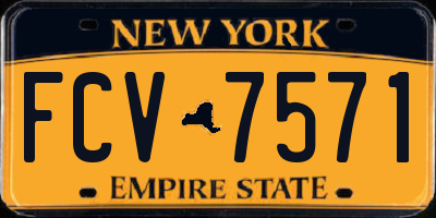 NY license plate FCV7571