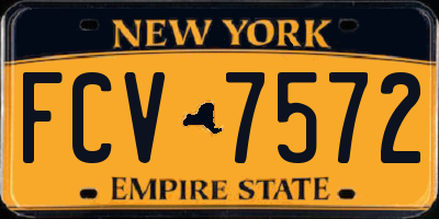 NY license plate FCV7572