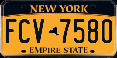 NY license plate FCV7580