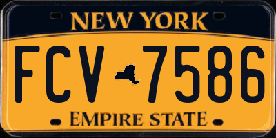 NY license plate FCV7586