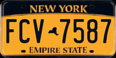 NY license plate FCV7587