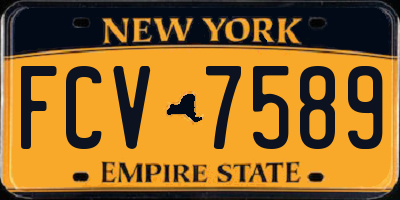 NY license plate FCV7589