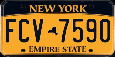 NY license plate FCV7590
