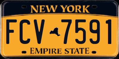 NY license plate FCV7591