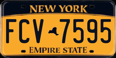 NY license plate FCV7595