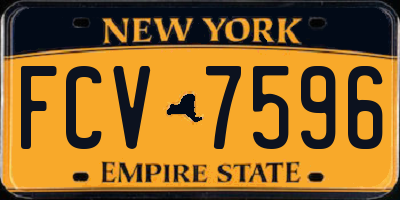 NY license plate FCV7596