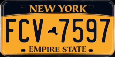 NY license plate FCV7597
