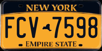 NY license plate FCV7598