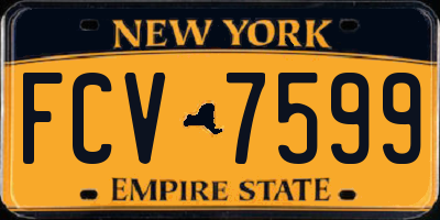 NY license plate FCV7599