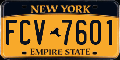 NY license plate FCV7601