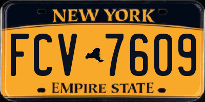 NY license plate FCV7609